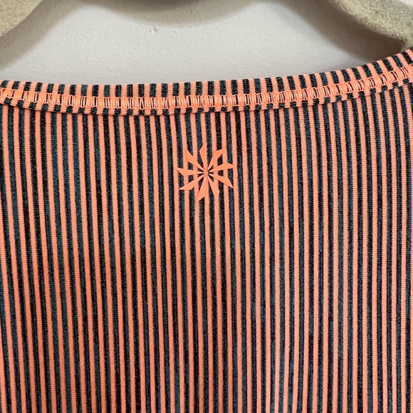Athleta Long Sleeve Knit Athletic Top Orange and Blue Stripe, size Small - Picture 5 of 8